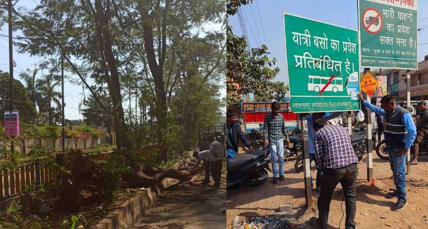 राजधानी के व्यस्ततम मार्गों से अतिक्रमण हटाकर बढ़ाई गई चौड़ाई